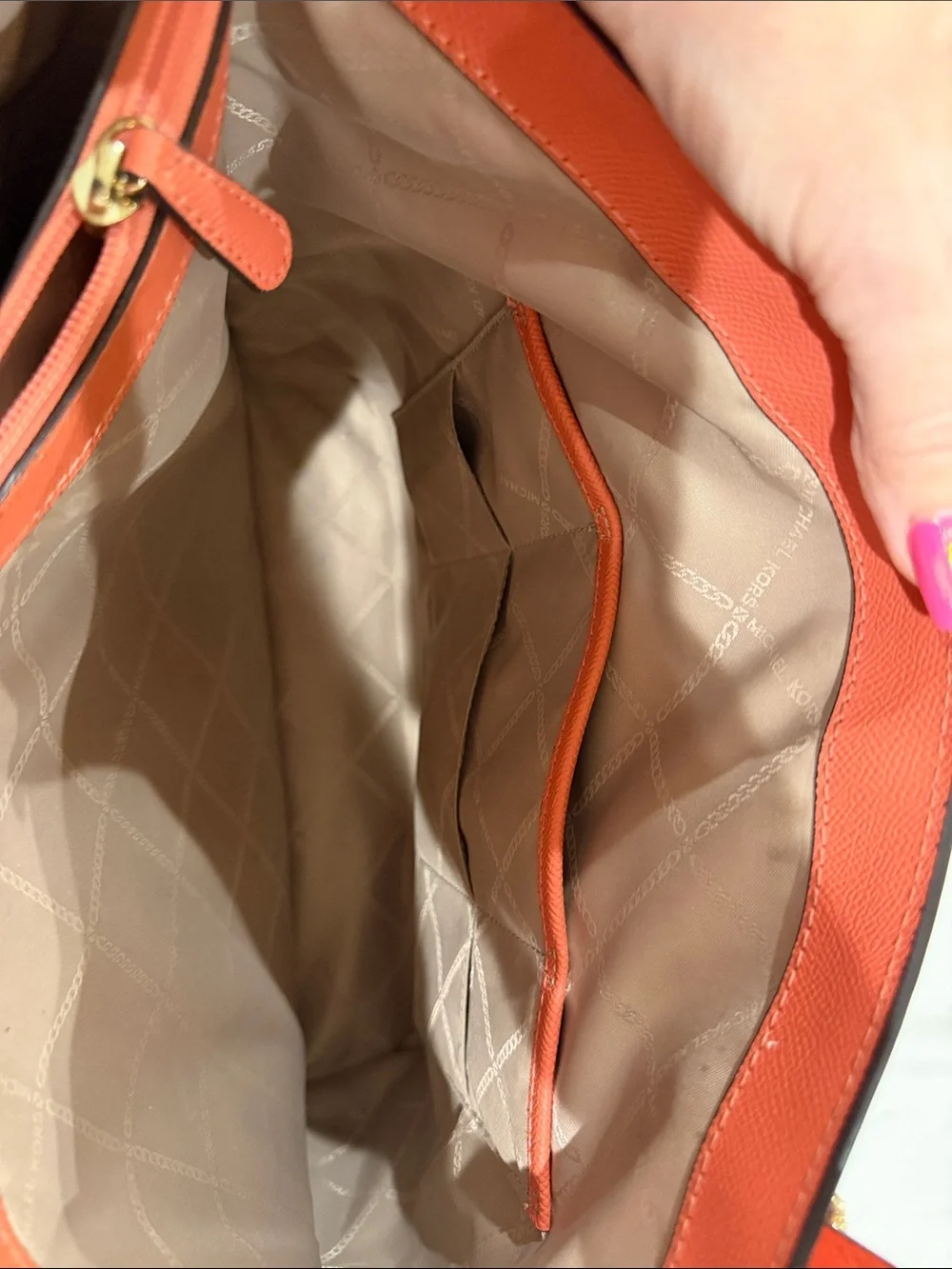 Michael Kors Coral-Red Saffiano Leather Tote